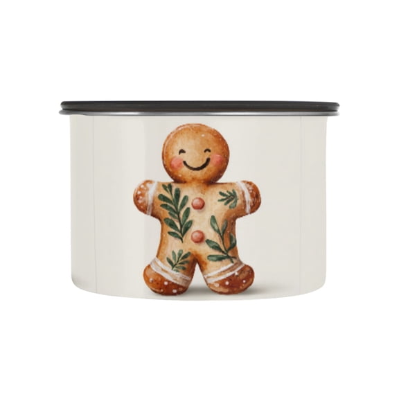 500ML Food Storage Container Food Storage Tank Coffee Storage Container 304 Food Grade Stainless Steel Corrosion Resistant Christmas Gingerbread Man Beautiful