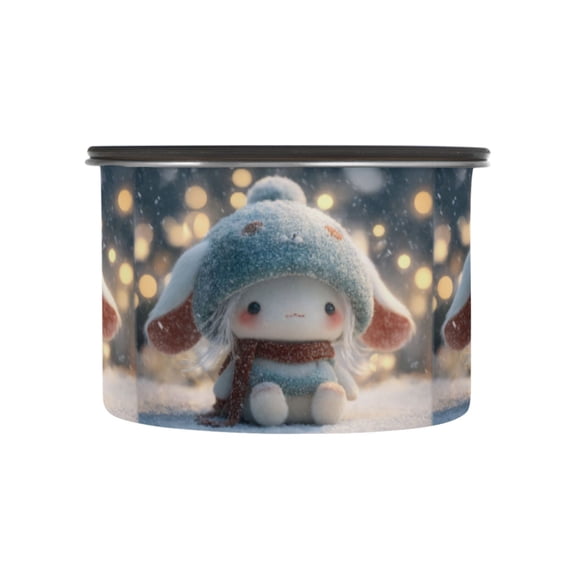500ML Food Storage Container Food Storage Tank Coffee Storage Container 304 Food Grade Stainless Steel Corrosion Resistant Christmas Sprite
