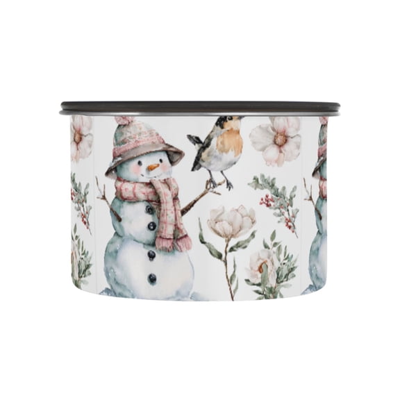 500ML Food Storage Container Food Storage Tank Coffee Storage Container 304 Food Grade Stainless Steel Corrosion Resistant Christmas Winter Flowers