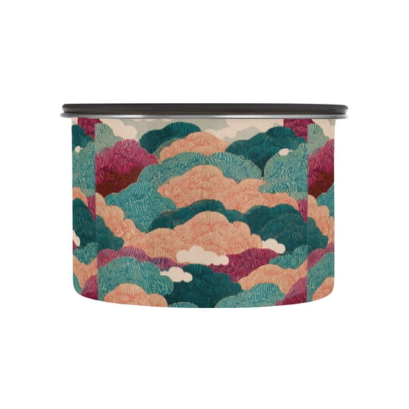 500ML Food Storage Container Food Storage Tank Coffee Storage Container 304 Food Grade Stainless Steel Corrosion Resistant Colorful and Beautiful Clouds
