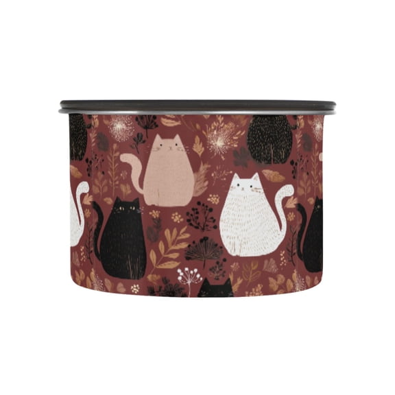 500ML Food Storage Container Food Storage Tank Coffee Storage Container 304 Food Grade Stainless Steel Corrosion Resistant Colorful Cats
