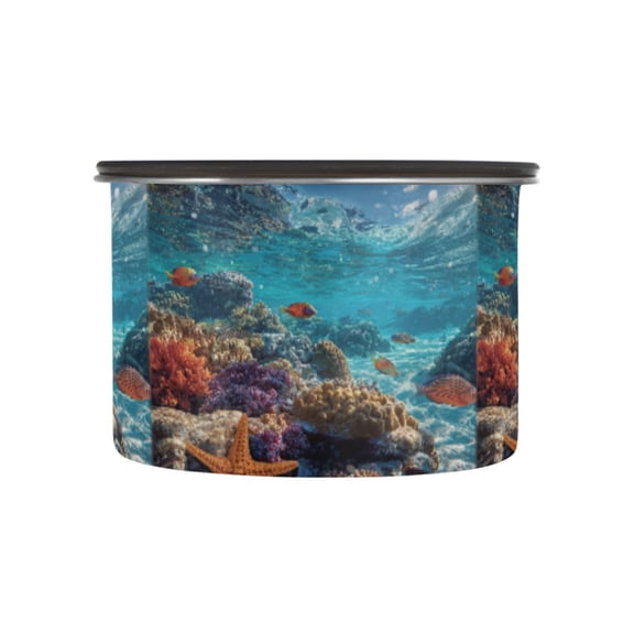 500ML Food Storage Container Food Storage Tank Coffee Storage Container 304 Food Grade Stainless Steel Corrosion Resistant Coral Reef