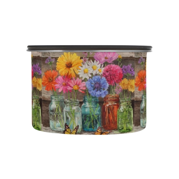 500ML Food Storage Container Food Storage Tank Coffee Storage Container 304 Food Grade Stainless Steel Corrosion Resistant Country Style Vase