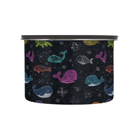 500ML Food Storage Container Food Storage Tank Coffee Storage Container 304 Food Grade Stainless Steel Corrosion Resistant Deep Sea Doodle Creatures