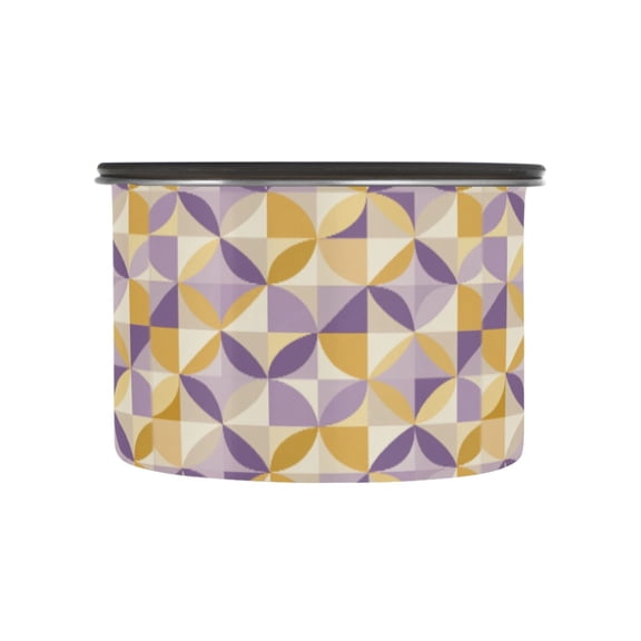 500ML Food Storage Container Food Storage Tank Coffee Storage Container 304 Food Grade Stainless Steel Corrosion Resistant Geometric Tile Pattern