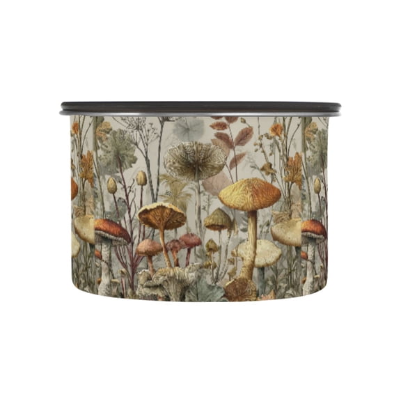 500ML Food Storage Container Food Storage Tank Coffee Storage Container 304 Food Grade Stainless Steel Corrosion Resistant Gray Mushroom
