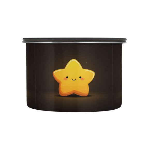 500ML Food Storage Container Food Storage Tank Coffee Storage Container 304 Food Grade Stainless Steel Corrosion Resistant Happy Smiling Star Design