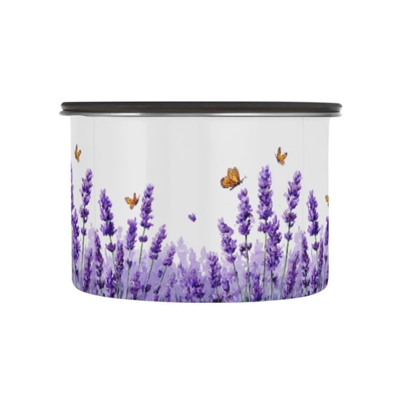 500ML Food Storage Container Food Storage Tank Coffee Storage Container 304 Food Grade Stainless Steel Corrosion Resistant Lavender Butterfly