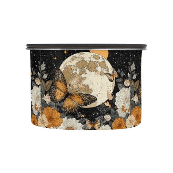 500ML Food Storage Container Food Storage Tank Coffee Storage Container 304 Food Grade Stainless Steel Corrosion Resistant Moon Butterfly