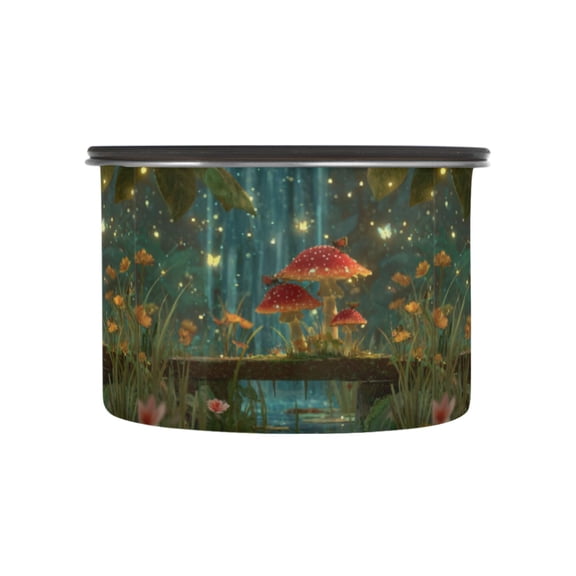 500ML Food Storage Container Food Storage Tank Coffee Storage Container 304 Food Grade Stainless Steel Corrosion Resistant Moonlight Waterfall Mushroom