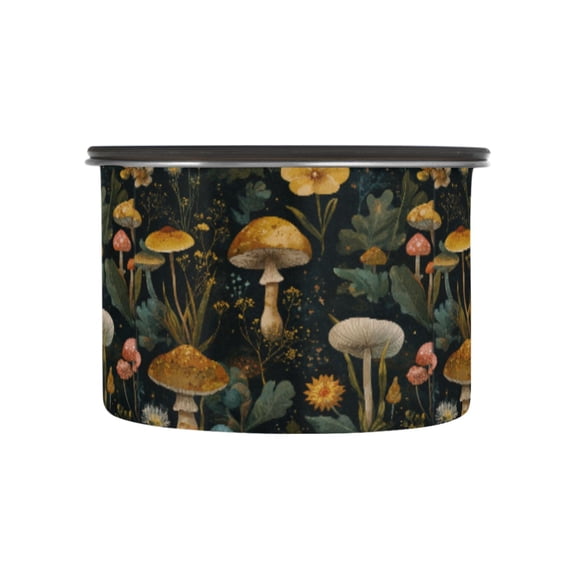 500ML Food Storage Container Food Storage Tank Coffee Storage Container 304 Food Grade Stainless Steel Corrosion Resistant Mushroom Wildflower Illustration