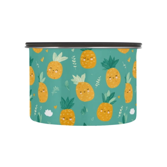500ML Food Storage Container Food Storage Tank Coffee Storage Container 304 Food Grade Stainless Steel Corrosion Resistant Pineapple Pattern Cartoon