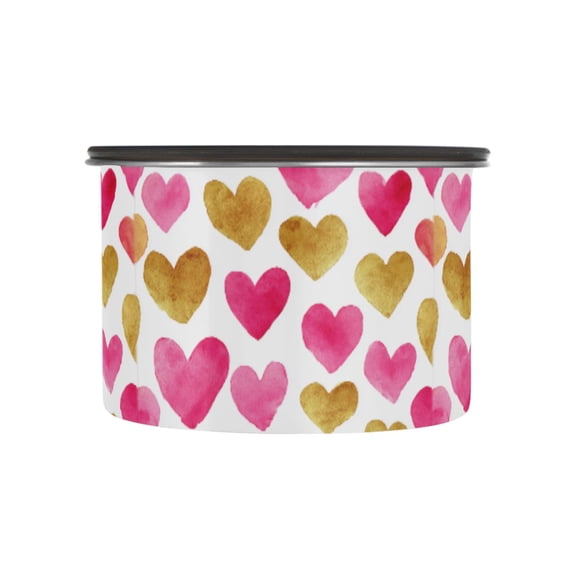 500ML Food Storage Container Food Storage Tank Coffee Storage Container 304 Food Grade Stainless Steel Corrosion Resistant Pink Heart Seamless