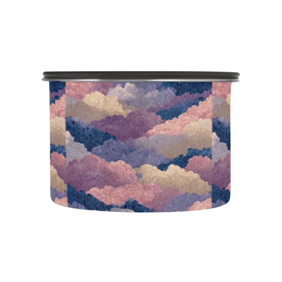 500ML Food Storage Container Food Storage Tank Coffee Storage Container 304 Food Grade Stainless Steel Corrosion Resistant Purple Cloud Cartoon