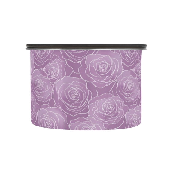 500ML Food Storage Container Food Storage Tank Coffee Storage Container 304 Food Grade Stainless Steel Corrosion Resistant Romantic Lavender Rose Art