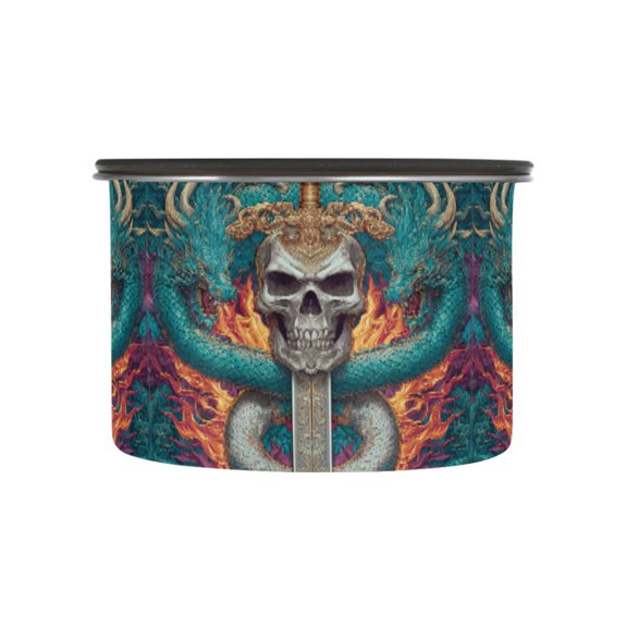 500ML Food Storage Container Food Storage Tank Coffee Storage Container 304 Food Grade Stainless Steel Corrosion Resistant Skeleton and Dragon