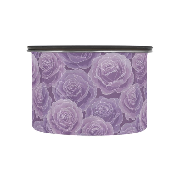 500ML Food Storage Container Food Storage Tank Coffee Storage Container 304 Food Grade Stainless Steel Corrosion Resistant Soft Lavender Rose Pattern