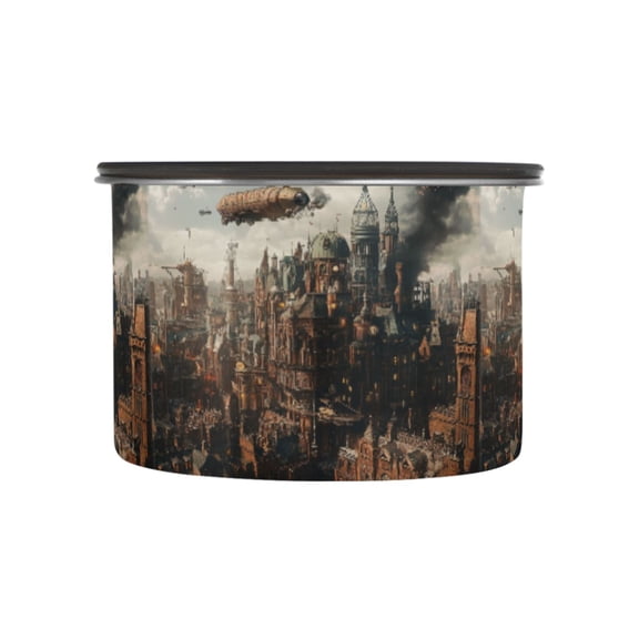 500ML Food Storage Container Food Storage Tank Coffee Storage Container 304 Food Grade Stainless Steel Corrosion Resistant Steampunk Airship