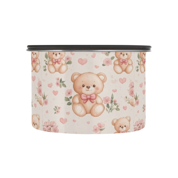 500ML Food Storage Container Food Storage Tank Coffee Storage Container 304 Food Grade Stainless Steel Corrosion Resistant Super Cute Bear