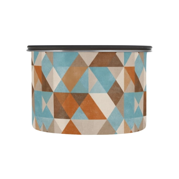 500ML Food Storage Container Food Storage Tank Coffee Storage Container 304 Food Grade Stainless Steel Corrosion Resistant Terracotta Triangle Geometric Mosaic