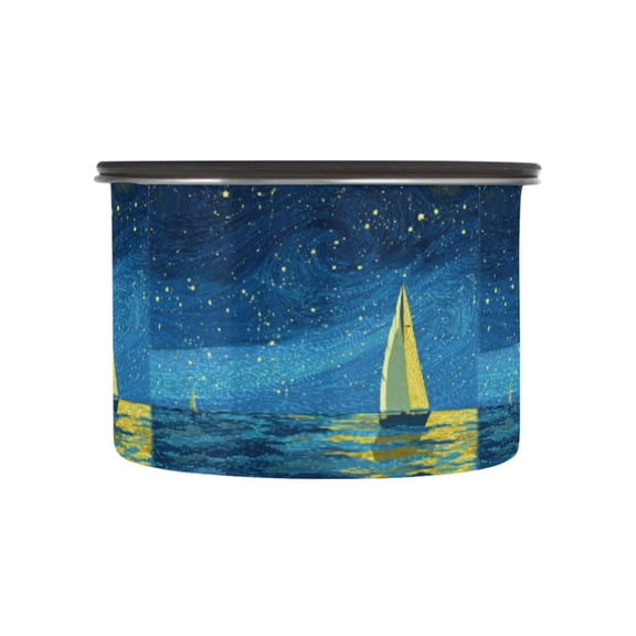 500ML Food Storage Container Food Storage Tank Coffee Storage Container 304 Food Grade Stainless Steel Corrosion Resistant The Blue Sea