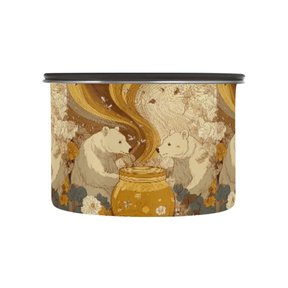 500ML Food Storage Container Food Storage Tank Coffee Storage Container 304 Food Grade Stainless Steel Corrosion Resistant Two Bears