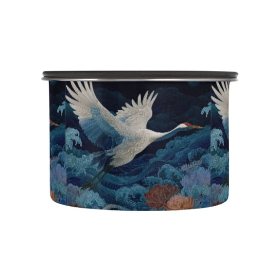 500ML Food Storage Container Food Storage Tank Coffee Storage Container 304 Food Grade Stainless Steel Corrosion Resistant White Crane Moonlight