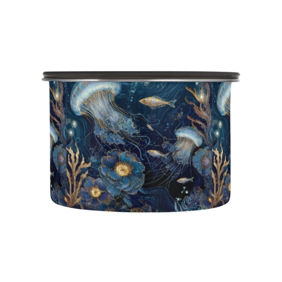 500ML Food Storage Container Food Storage Tank Coffee Storage Container 304 Food Grade Stainless Steel Corrosion Resistant White Jellyfish Glowing