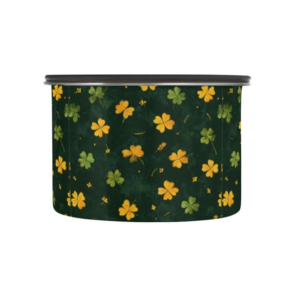 500ML Food Storage Container Food Storage Tank Coffee Storage Container 304 Food Grade Stainless Steel Corrosion Resistant Yellow Four Leaf Clover