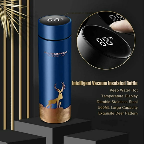 500ML Intelligent Temperature Display Thermos Flask, LED Thermal Smart Coffee Cup, Stylish Business Travel Mug, Ideal for Keeping Drinks Hot/Cold on Commutes
