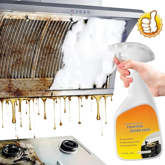 500ML Kitchen Cleaner, Multipurpose Cleaner for Pots, Pans, Surfaces & Appliances with Dual- nozzle,No-rinse Formula