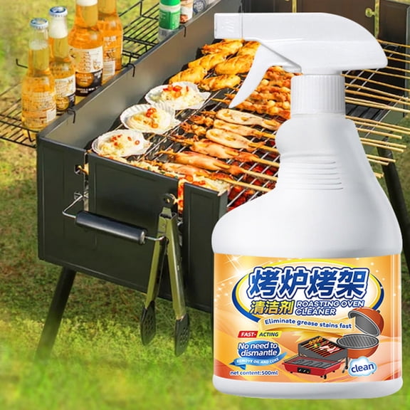 500ML Oven Degreaser Spray, Baked Grease Dissolving, Fast Acting Formula, Surface Safe Protection, Independence Day Outdoor Cooking Cleaners for Stoves, Grill Racks and Kitchen Appliances