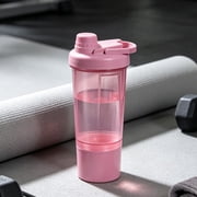 500ML Protein Shaker Bottle, Shaker Cup for Protein Powder with Storage, Leak Proof Water Bottle for Gym Workout nessPink