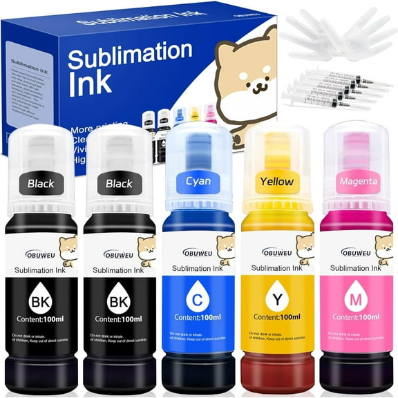 500ML Sublimation Ink Compatible for Epson ET2400 ET-2720 ET-2760 ET-2800 ET-2803 ET-2850 ET-4800 ET-15000 ET-3760 Inkjet Printer