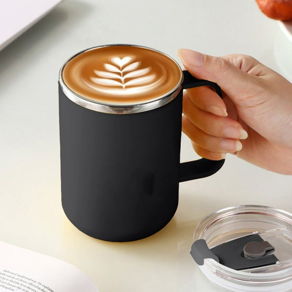 500ML Travel Mug, Insulated Coffee Cup with Leakproof Lid, Vacuum Stainless Steel Double Walled Reusable Tumbler -Shatterproof for Camping, Office, and Outdoor(Black)