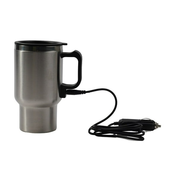 500Ml Car Based Heating Stainless Steel Cup Kettle Travel Coffee Tea Heated Mug Boil Water Keep Warm Kitchen Appliances Thermo