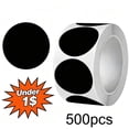 thumbnail image 1 of 500PCS 1-Inch Black Round Dot Stickers, Self-Adhesive Solid Color Paper Labels for Crafts Scrapbooking Gift Wrapping Office Organization, Multi-Surface Adhesive Dots for Marking & Decoration, 1 of 9