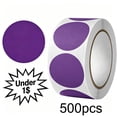 thumbnail image 1 of 500PCS 1-Inch Purple Round Dot Stickers, Self-Adhesive Solid Color Paper Labels for Crafts Scrapbooking Gift Wrapping Office Organization, Multi-Surface Adhesive Dots for Marking & Decoration, 1 of 9