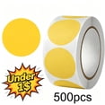 thumbnail image 1 of 500PCS 1-Inch Yellow Round Dot Stickers, Self-Adhesive Solid Color Paper Labels for Crafts Scrapbooking Gift Wrapping Office Organization, Multi-Surface Adhesive Dots for Marking & Decoration, 1 of 9