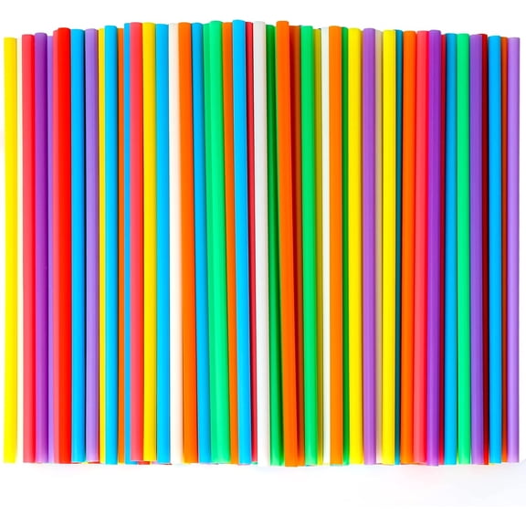 500PCS 8.5 Inch Disposable Plastic Color Cocktail Straws, 0.23" Diameter Disposable Straws for Bar, Margarita, Coffee, Martini, Whiskey, Milk, Club, Kitchen and Party