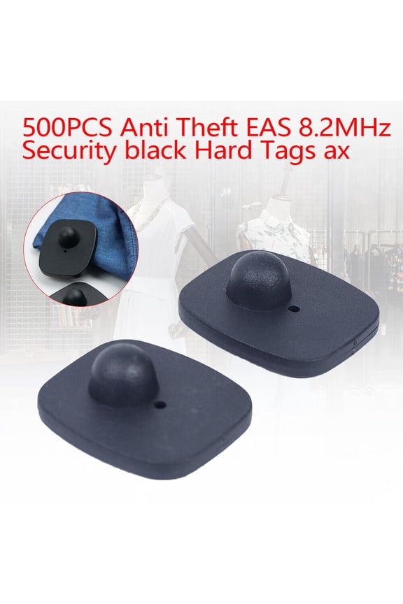 500PCS Checkpoint EAS Retail Security Hard Tags W/ Pins for RF Anti-Theft Alarm Black