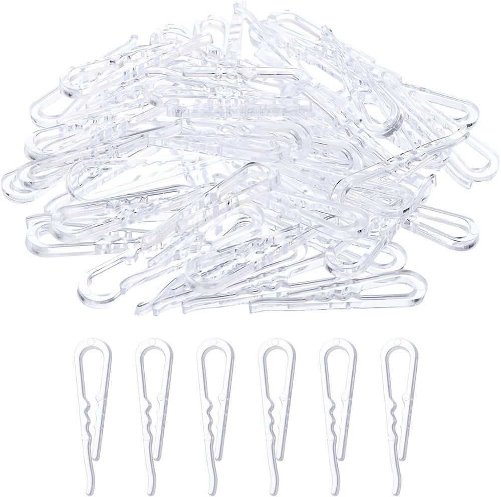 500 Pcs Clear Plastic Alligator Clips - Strong Grip, Invisible Design For Office, DIY, Kitchen
