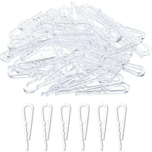 500PCS Clear Clothes Fixing Packing Clip,Plastic Alligator Clips,U-Shape Transparent Clothespins with Teeth,for Shirts Fabric Folding Ties Socks Pants Hold Garments in Place