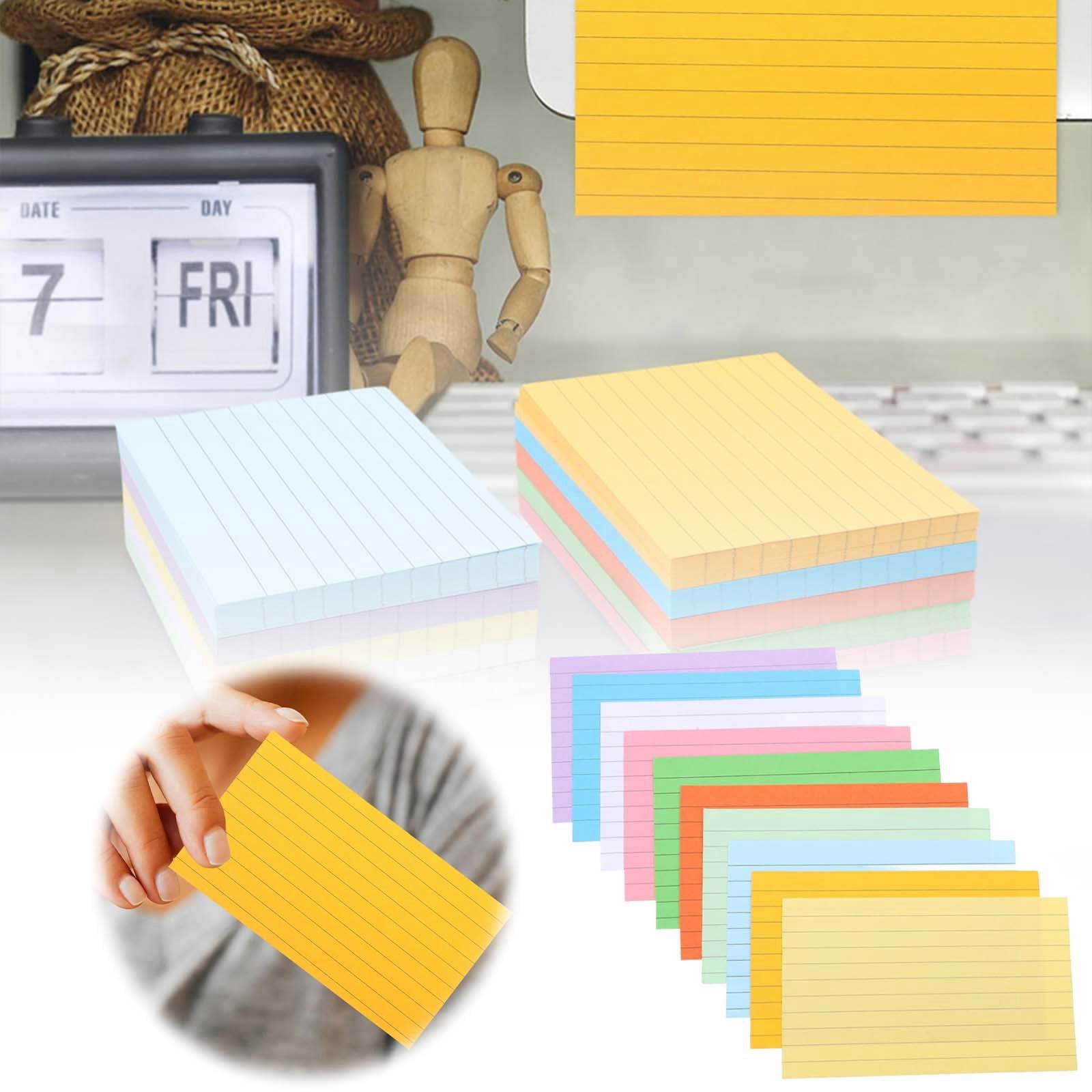 500PCS Color Index Cards Ruled Notecards Blank Note Flash Cards