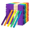 thumbnail image 1 of 500PCS Colorful Popsicles Wooden Rainbow Color Craft Handmade Sticks Six Color Ice Cream Sticks for School Children, 1 of 7