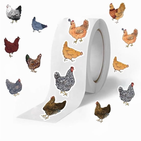 500PCS Creative Hen Roll Adhesive Tape Animal Graffiti Laptop Case Desktop Water Cup Stickers