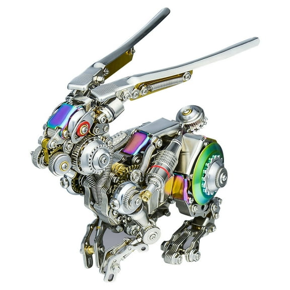 500PCS DIY Mechanical Rabbit Model Kit - Steampunk Style 3D Metal Assembly Kit for Adults, Creative Ornament Gift for Enthusiast