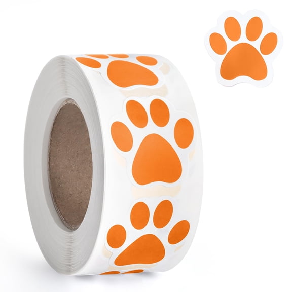 500PCS Dog Paw Print Stickers, 1 Inch Black Dog Stickers for Kids, Self-Adhesive Puppy Paw Prints Labels for Gifts, Mailing, Vets