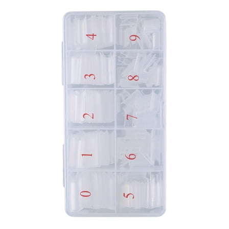 500PCS Extra Long C-Curve Half Cover Nail Tips, XXL Clear Straight, for DIY Nail Art & Salons