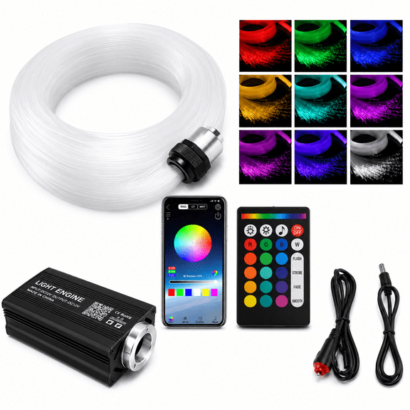 Yuniba RGB Multicolor Fiber Optic Star Light Kit Interior Lights Kit fits Universal Car Headliner Roof Ceiling 500 Pieces
